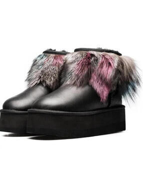 NEW AU&MU Aumu Womens Short Winter Snow Boots Classic Thermal Fur Boot 10